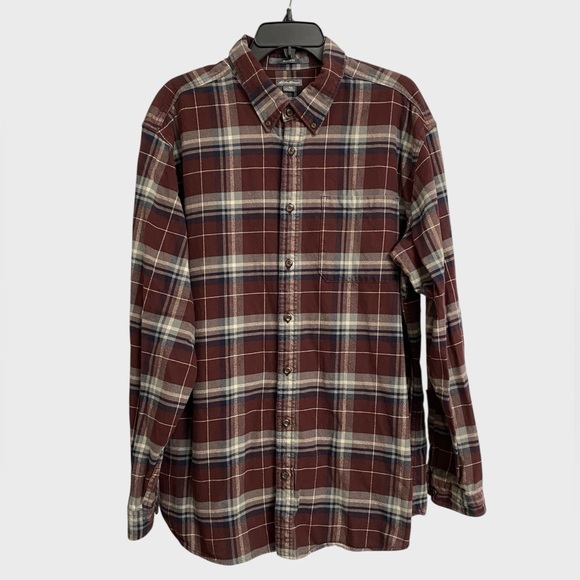 Eddie Bauer Eddie's Favorite Flannel Relaxed Fit Shirt Men's Size XLT Plaid Cozy - Picture 1 of 16